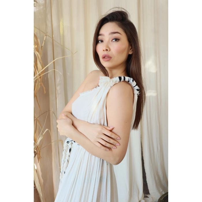 LAGİNA TEK OMUZ MAKSİ ELBİSE