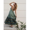 GAZELLE BOHEM STİL ÇİNGENE ELBİSE / Yeşil