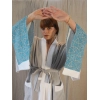 RUMİ ÇİNİ BASKILI PAMUK KAFTAN