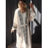 TARSUS KİLİM BORDÜRLÜ DOKUMA KAFTAN / krem