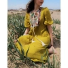 MİMOZA Kilim Yaka detaylı Müslin Elbise