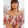 BALİ ETEĞİ BÜZGÜLÜ ELBİSE / Mercan
