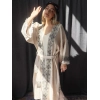 TARSUS KİLİM BORDÜRLÜ DOKUMA KAFTAN / krem