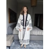 HAYAT AĞACI TAHTA BASKILI DOKUMA KAFTAN / Naturel