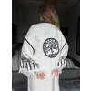 HAYAT AĞACI TAHTA BASKILI DOKUMA KAFTAN / Naturel