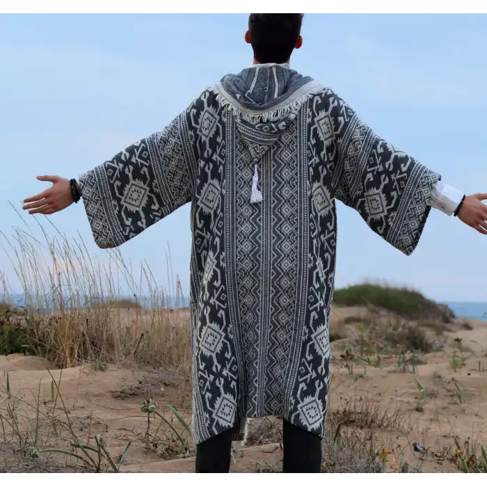 OTUKEN PAMUK KAPŞONLU BOHEM & ETNİK KİMONO