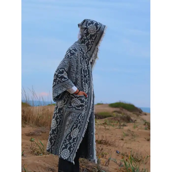 OTUKEN PAMUK KAPŞONLU BOHEM & ETNİK KİMONO