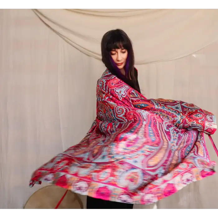 SİLKROAD HİNT İPEĞİ ŞAL DESEN KİMONO