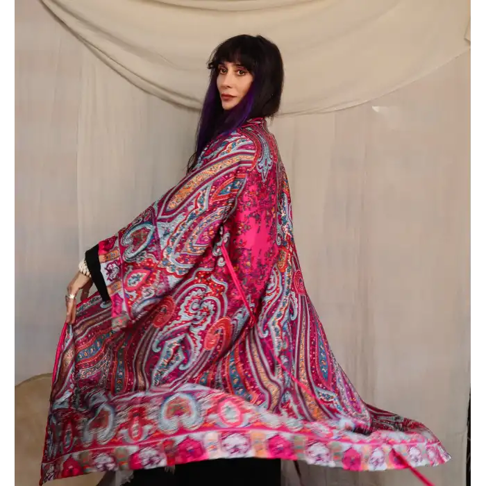 SİLKROAD HİNT İPEĞİ ŞAL DESEN KİMONO