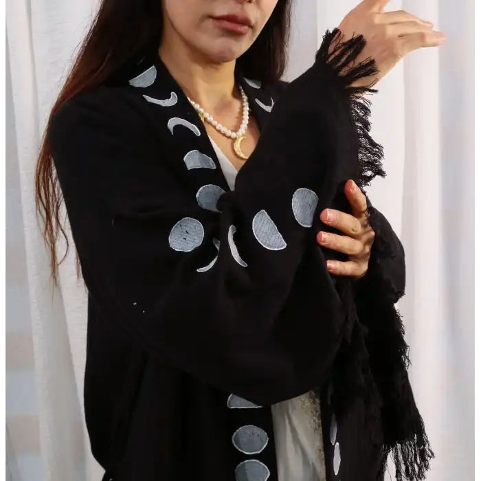 MOON TAHTA BASKILI MÜSLİN KİMONO