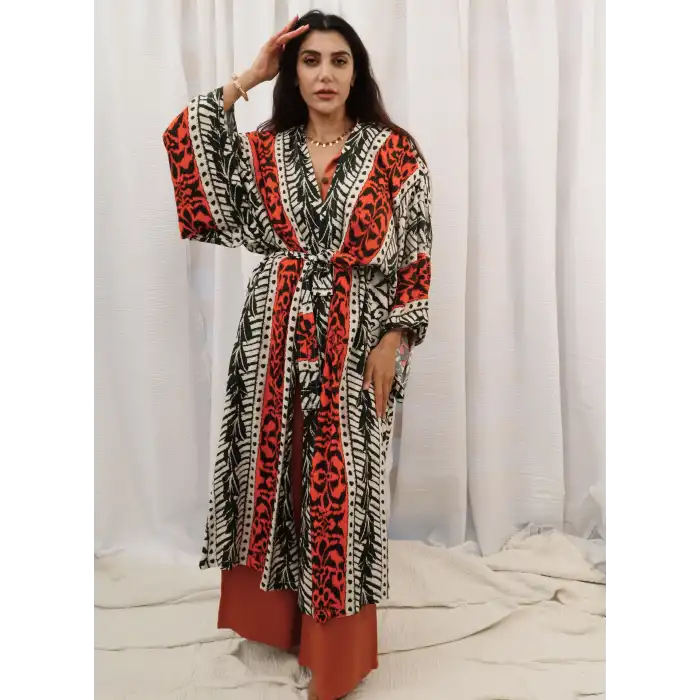 MUSE ETNİK DESENLİ BOHEM KAFTAN