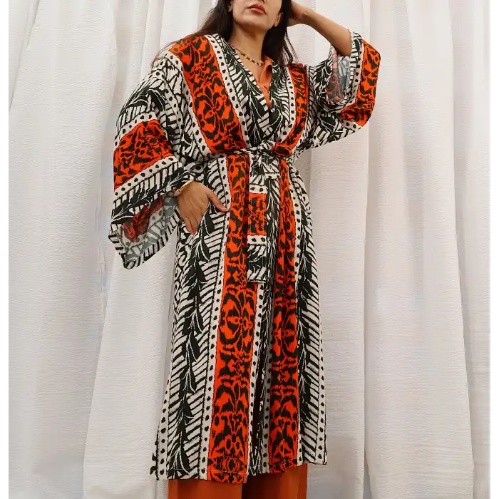 MUSE ETNİK DESENLİ BOHEM KAFTAN