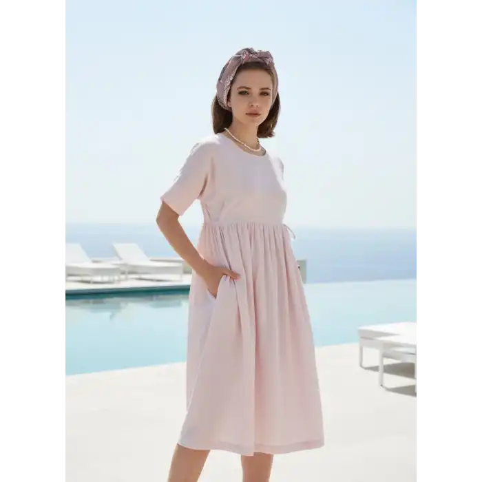 DALAMAN ŞİLE BEZİ ELBİSE / pembe