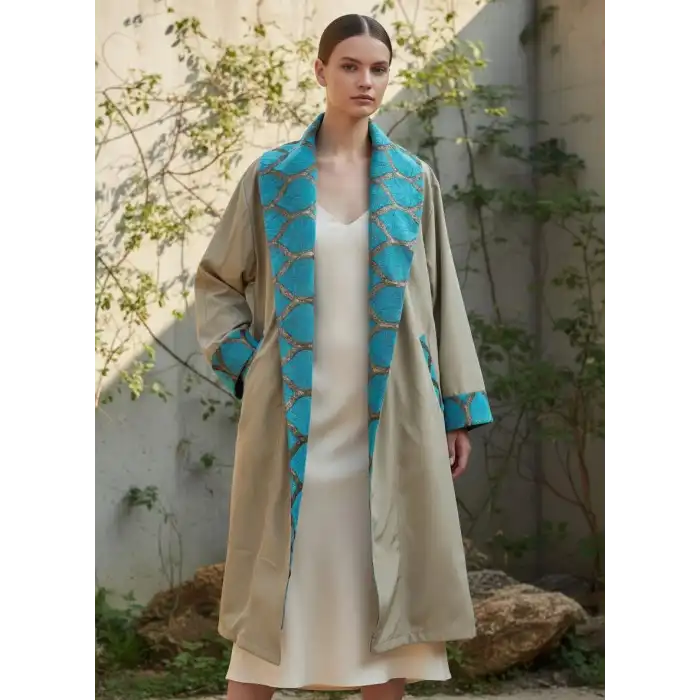 ŞAHMERAN SU GEÇİRMEZ BOHEM TRENCHCOAT / Bej