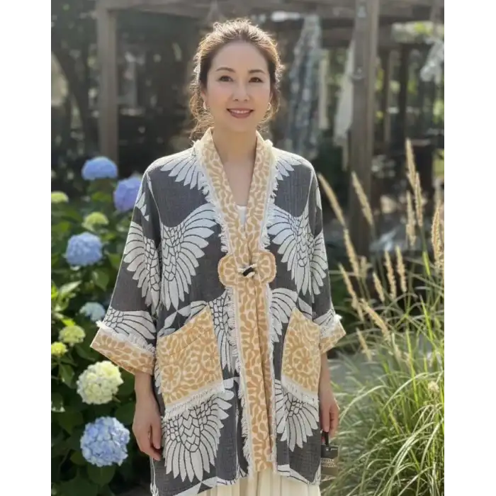 LAKLAKHAN JAKAR DOKUMA MÜSLİN KAFTAN HIRKA