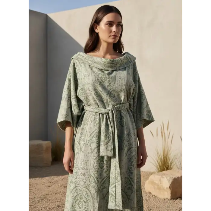 FRESKO JAKAR DOKUMA PAMUK ELBİSE