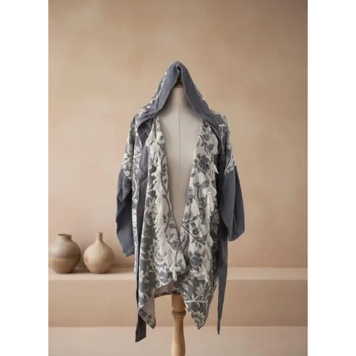 NOTALGIA KAPŞONLU PAMUK KİMONO