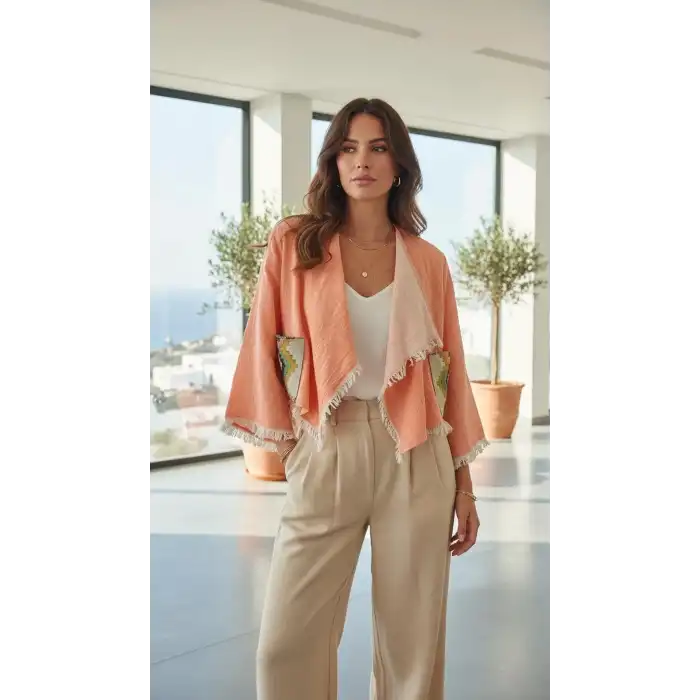 CHAPUT MÜSLİN DOKUMA MİNİ CEKET