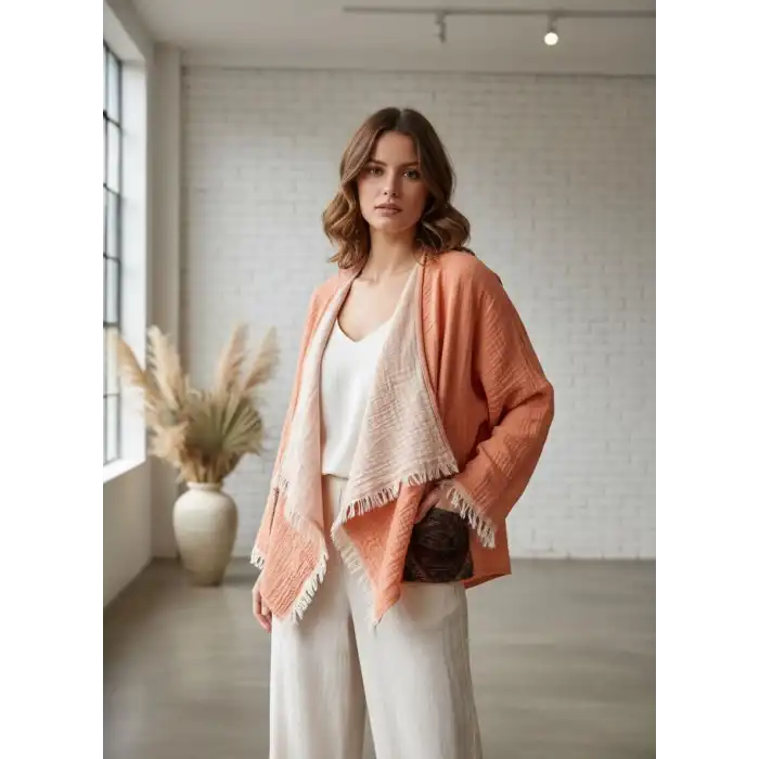 CHAPUT MÜSLİN DOKUMA MİNİ CEKET