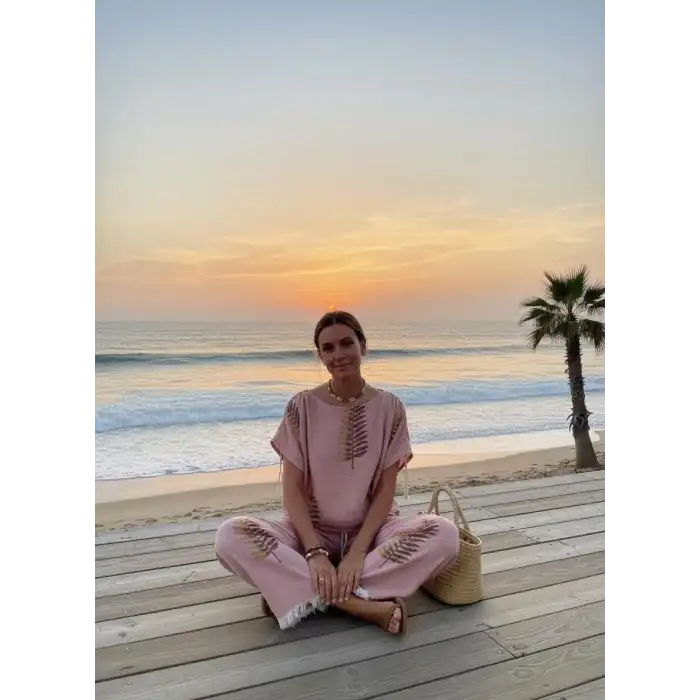 FERNS OMUZDAN BÜZGÜLÜ BLUZ & PANTOLON TAKIM