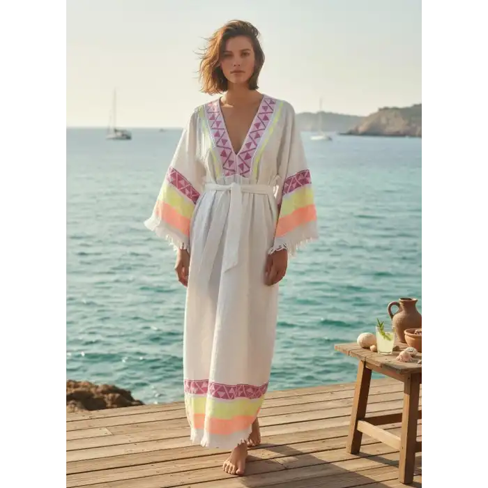 PALERMO PAMUK DOKUMA BOHEM ELBİSE