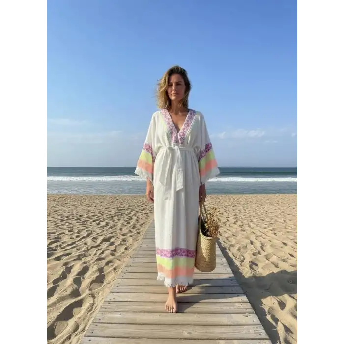 PALERMO PAMUK DOKUMA BOHEM ELBİSE