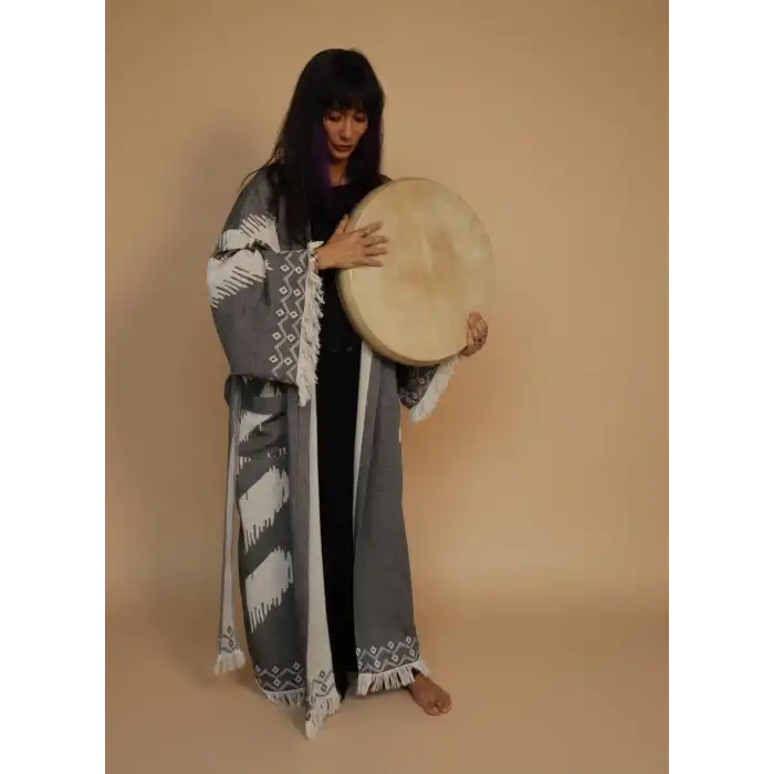 BALKAR DOKUMA PAMUK OVERSİZE KAFTAN