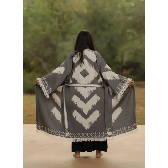 BALKAR DOKUMA PAMUK OVERSİZE KAFTAN