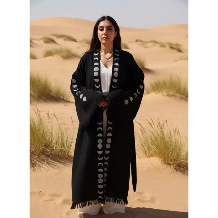 MOON TAHTA BASKILI MÜSLİN KİMONO