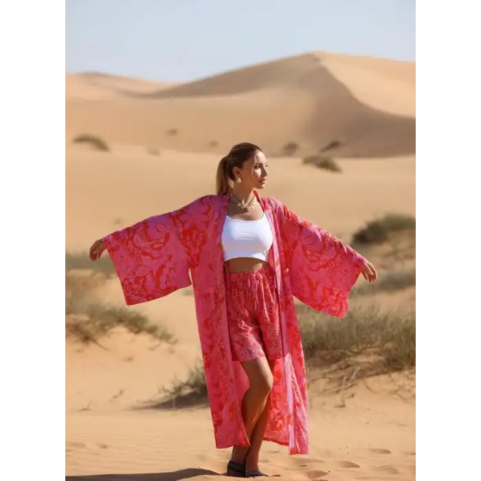 DATÇA YARASA KOL KİMONO ve ŞORT TAKIM