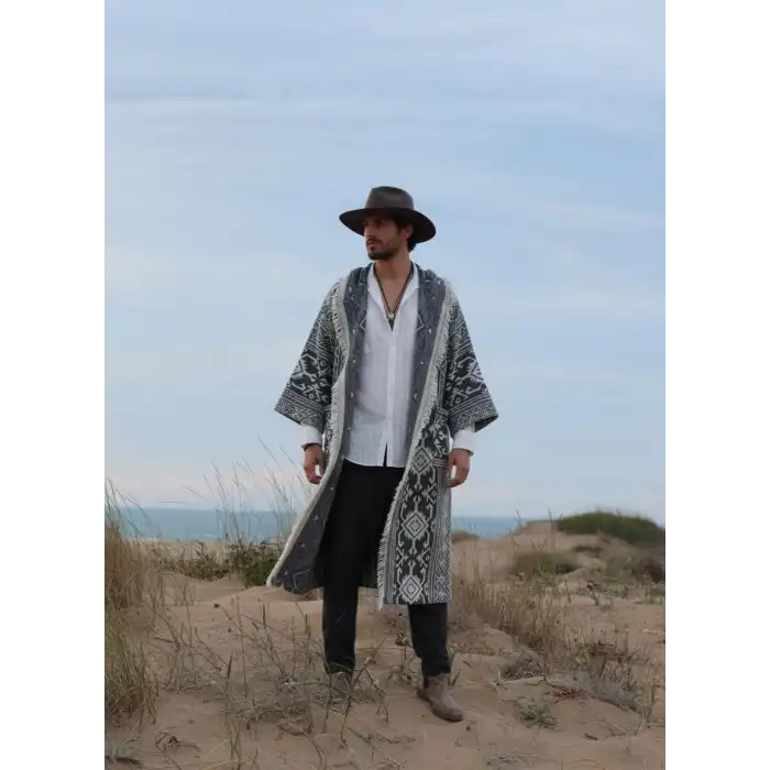 OTUKEN PAMUK KAPŞONLU BOHEM & ETNİK KİMONO