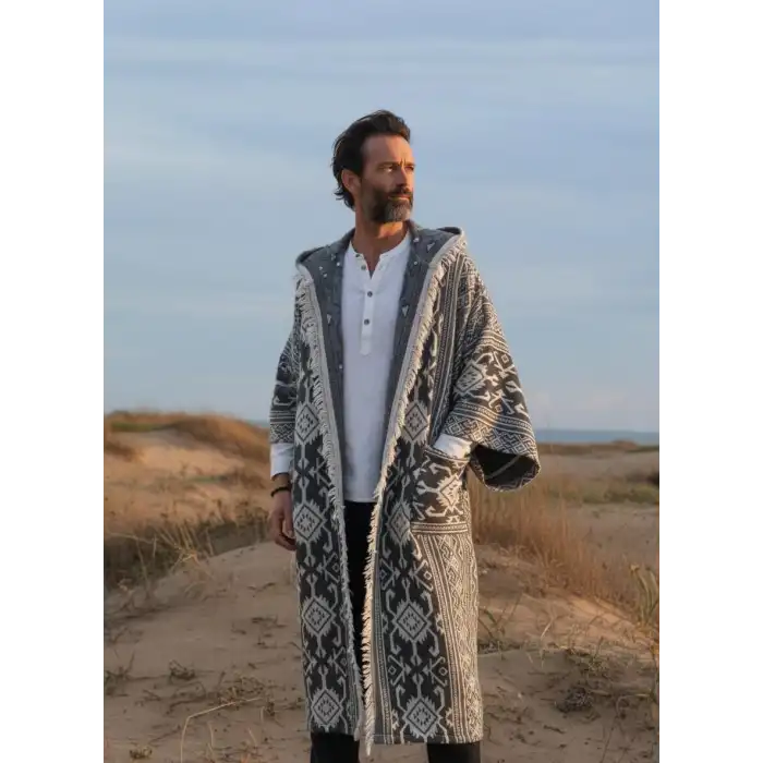 OTUKEN PAMUK KAPŞONLU BOHEM & ETNİK KİMONO