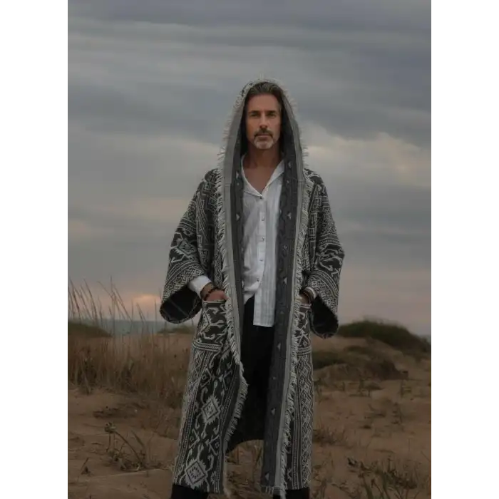 OTUKEN PAMUK KAPŞONLU BOHEM & ETNİK KİMONO