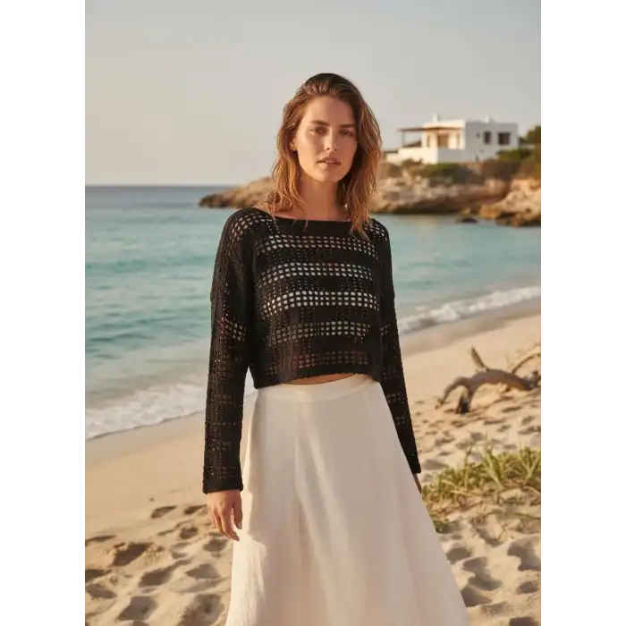 CROP FİLE BLUZ