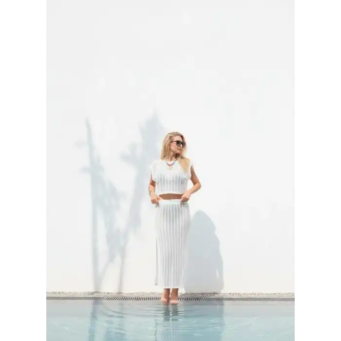 ÖRME FİLE BLUZ ETEK TAKIM