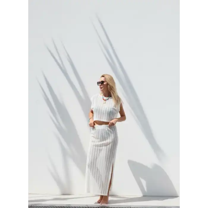 ÖRME FİLE BLUZ ETEK TAKIM