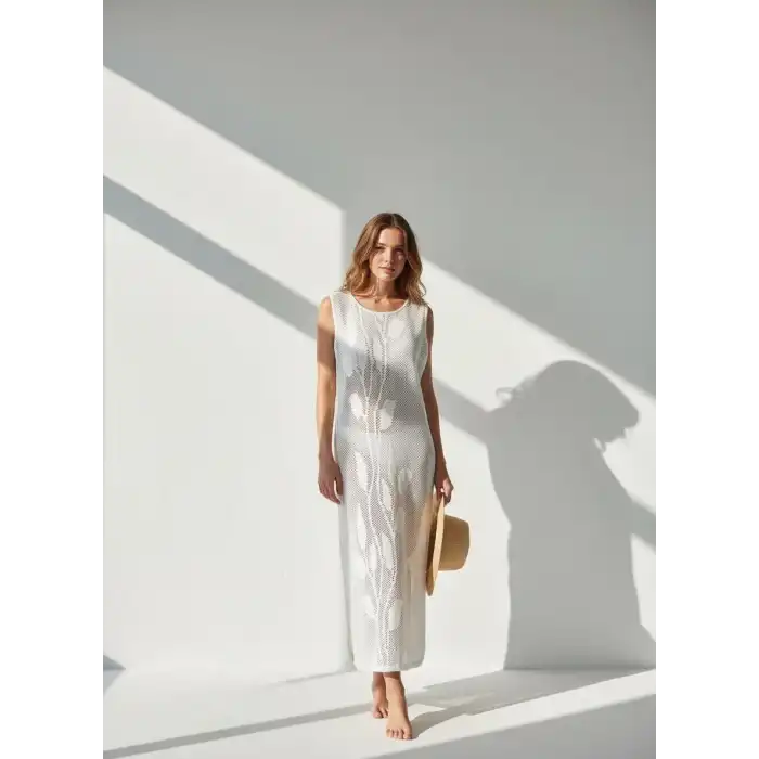 IVY ÖRME TRİKO FİLE UZUN ELBİSE