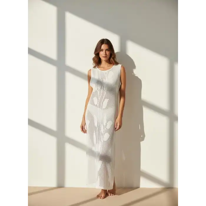 IVY ÖRME TRİKO FİLE UZUN ELBİSE