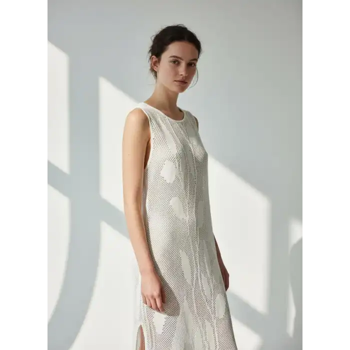 IVY ÖRME TRİKO FİLE UZUN ELBİSE