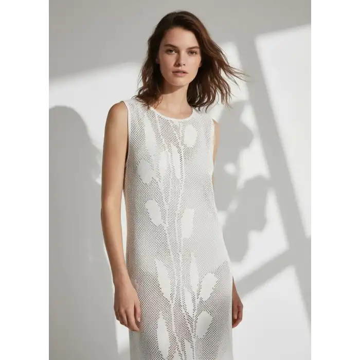 IVY ÖRME TRİKO FİLE UZUN ELBİSE