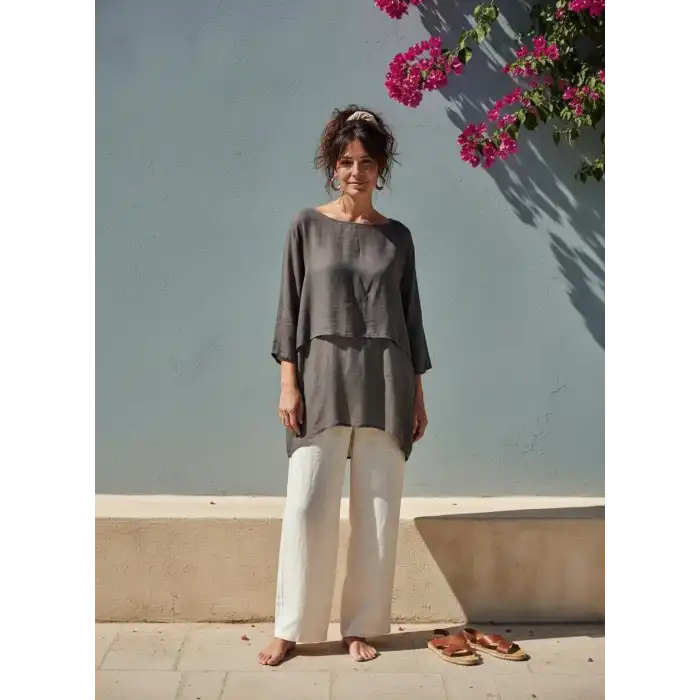 ÇİFT KAT VUAL KOLLU BLUZ