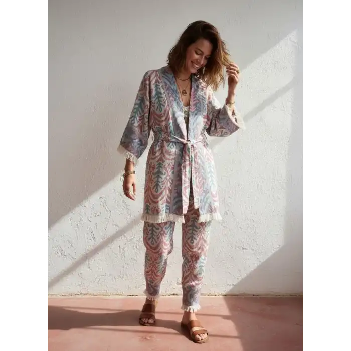 SELVİ PAMUK DOKUMA JAKAR KİMONO