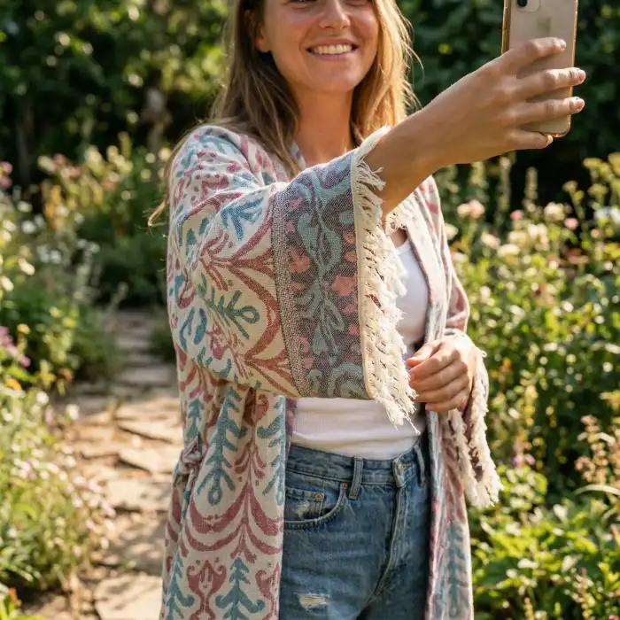 SELVİ PAMUK DOKUMA JAKAR KİMONO