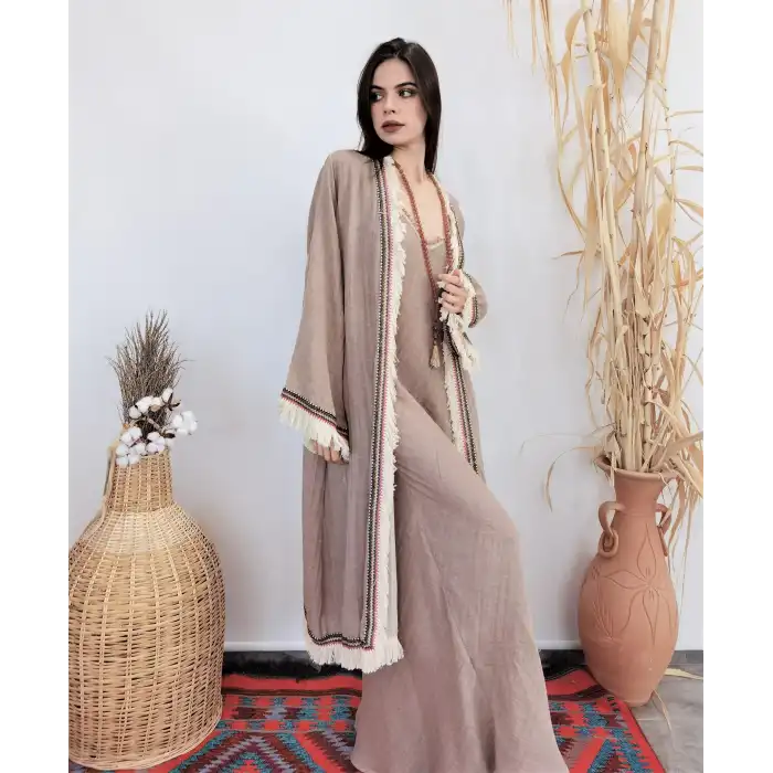 ASYA PAMUK PÜSKÜLLÜ BOHO KAFTAN