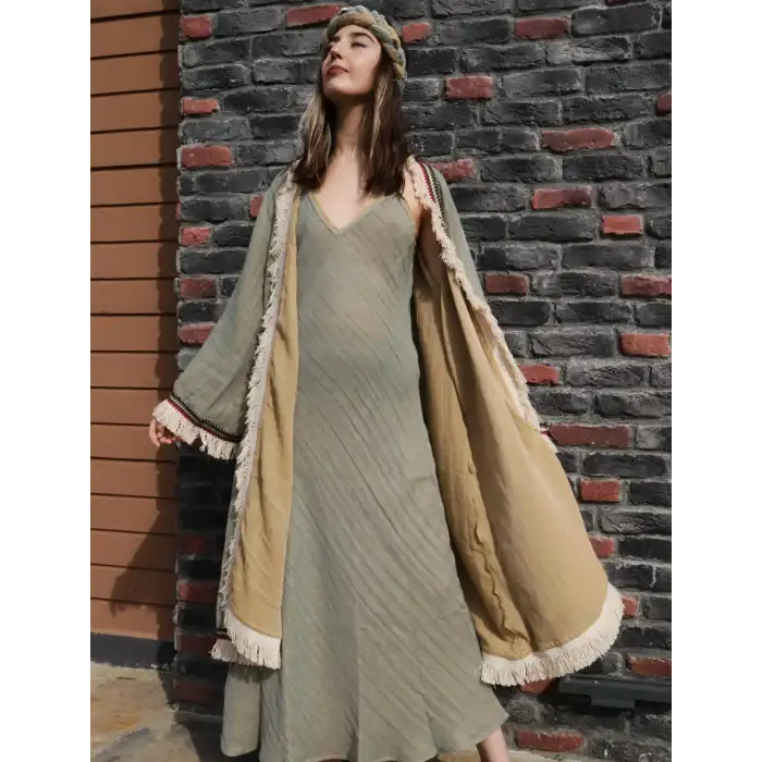 ASYA PAMUK PÜSKÜLLÜ BOHO KAFTAN