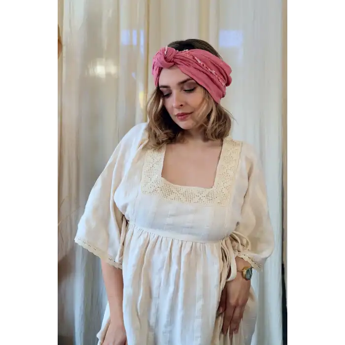 NERGİS KARE YAKA ELBİSE