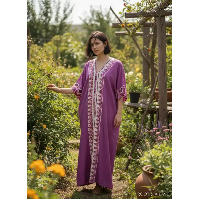 ROSEMARY MUSLİN KAFTAN Sıklamen