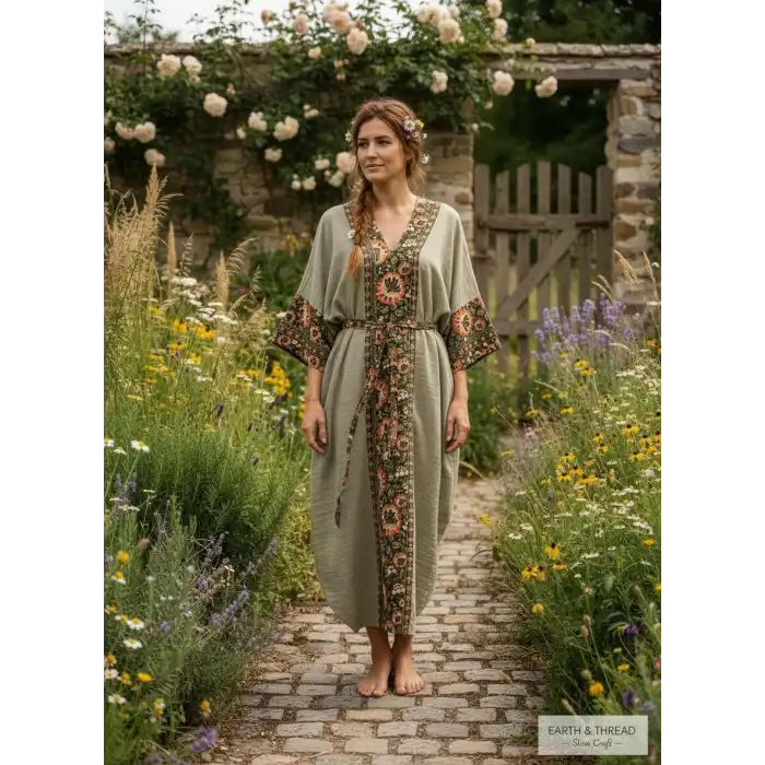 ROSEMARY MUSLİN KAFTAN yeşil