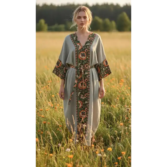 ROSEMARY MUSLİN KAFTAN yeşil