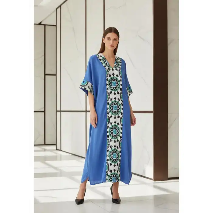 ROSEMARY MUSLİN KAFTAN Mavi